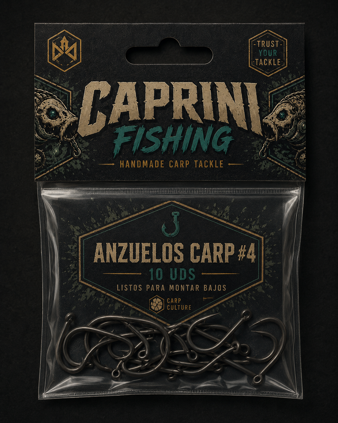 Packaging premium de anzuelos carp nº 4 Caprini Fishing